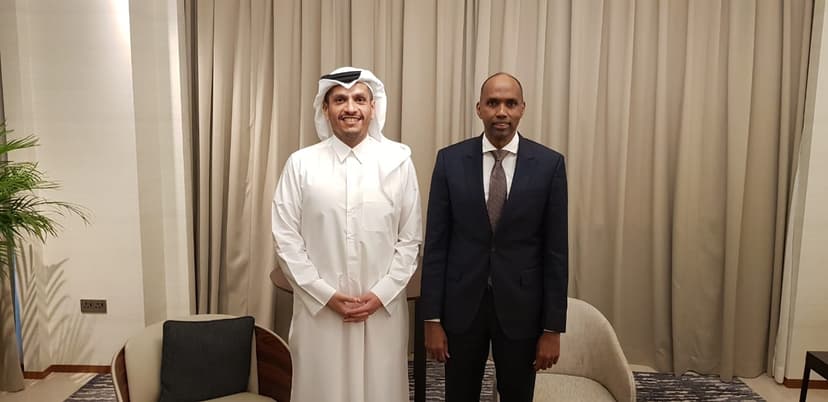 Ra’iisul Wasaare Khayre Iyo Ra’iisul Wasaare Ku-xigeenka Qatar Oo Ka Wada Hadlay Xoojinta Xariirka Labada Dowladood