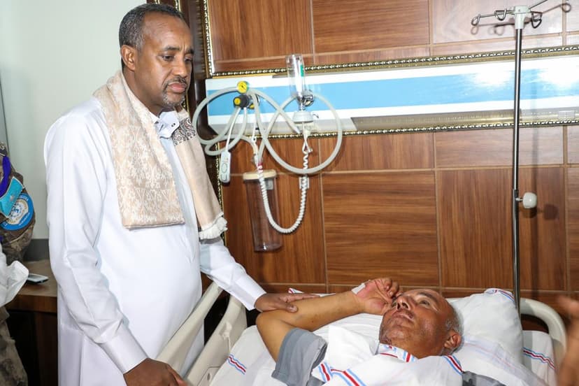 Press Release: PM Roble visits the wounded construction workers after Mogadishu-Afgoye corridor terror attack.