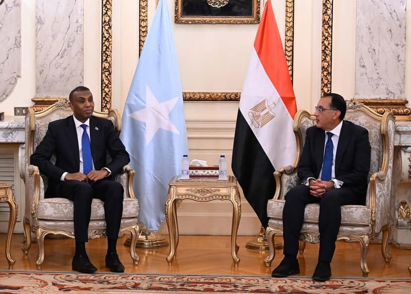 Ra’iisul Wasaare Xamsa Cabdi Barre oo Qaahira Kula Kulmay Dhiggiisa Masar