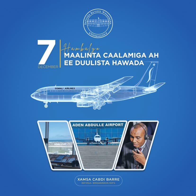 Ra’iisul Wasaare Xamsa oo ka hambalyeeyey Maalinta caalamiga ah ee Duulista Rayidka
