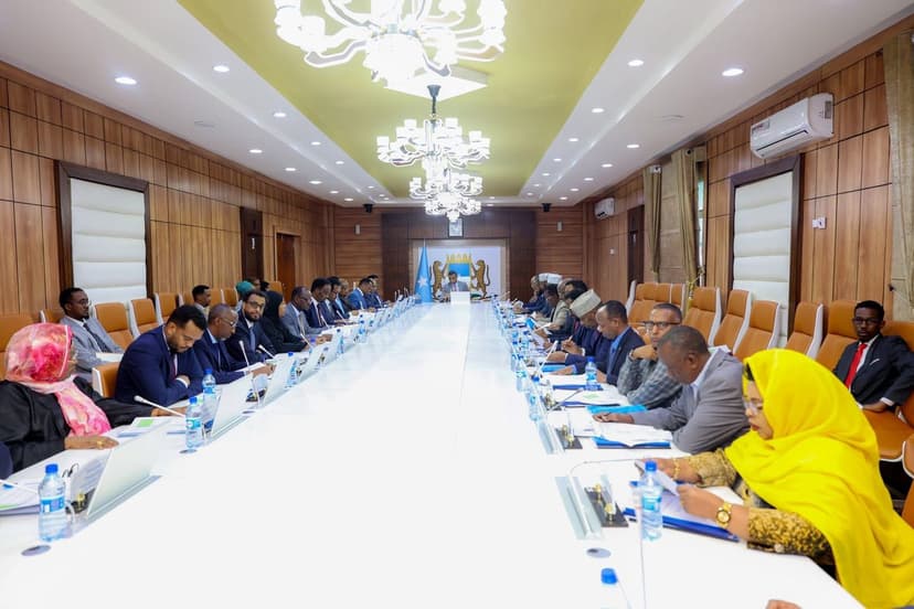 Golaha Wasiirrada Xukuumadda Jamhuuriyadda Federaalka Soomaaliya, oo maanta yeeshay kulankoodii toddobaadlaha