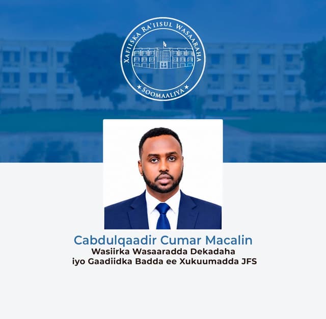 Ra’iisul Wasaare Xamsa oo magacaabay wasiirka Dekedaha iyo Gaadiidka Badda ee XFS